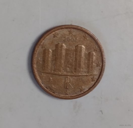 Италия. 1 евроцент 2002