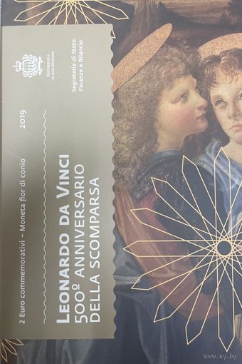 Сан-Марино 2 евро 2019 500 лет со дня смерти Леонардо да Винчи