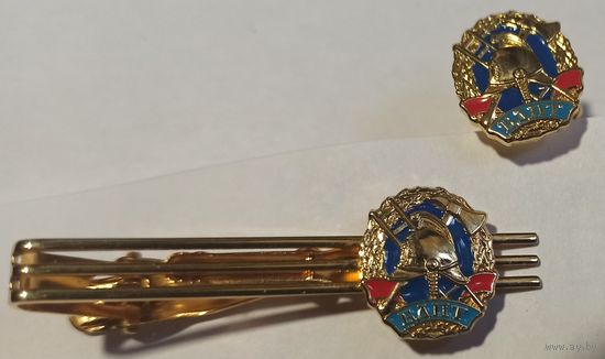 Зажим (заколка) на галстук + подарок, МЧС, пожарный