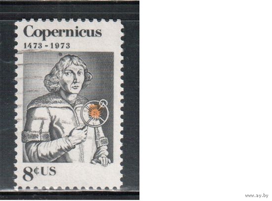 США-1973, (Мих.1095) , гаш.  , Личности, Коперник(одиночка)