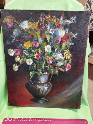 Букетный Натюрморт Авторский СССР шикарное академическое письмо холст масло самая привлекательная цена трёхдневный аукцион