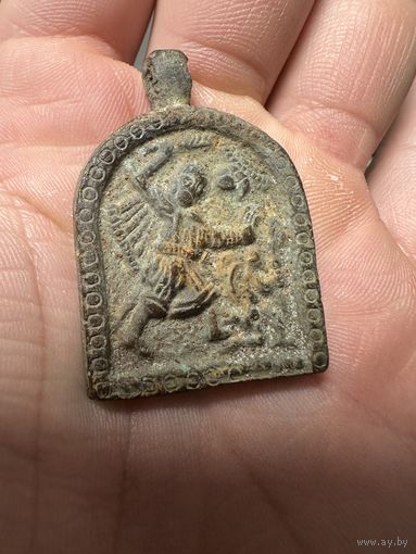 Нательная икона. Бронза. "Бесогон"