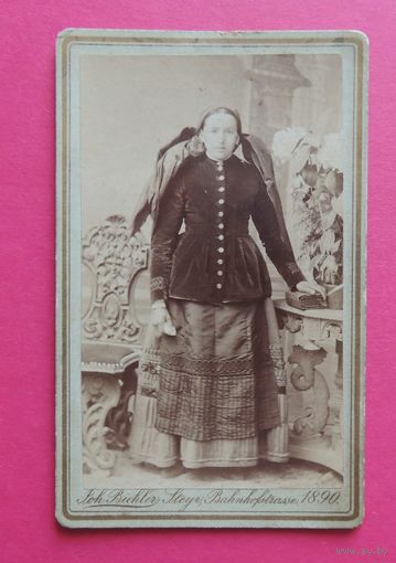 Фото визит-портрет "Дама с крыльями", Германия, 1890 г.