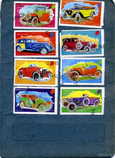 ИНДИЯ, НАГАЛЕНД,  АВТОМОБИЛИ, серия 8м гашен