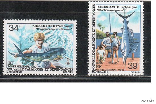 Новая Каледония-1980(Мих.644-645) **  , Морская  Фауна,Рыбы(полная серия)