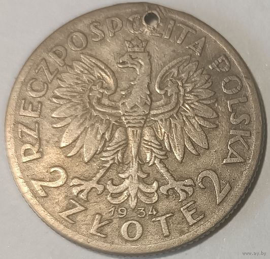 Апошнi распродаж! 2 Злотых Польша 1934