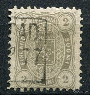 Великое княжество Финляндское (Российская Империя) - 1875/1882 - Герб с короной 2Р (перф. 11) - [Mi.12Ayb] - 1 марка. Гашеная.  (Лот 44AA)
