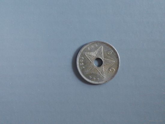 Бельгийское Конго, 5 сантим, 1921 год, KM# 17