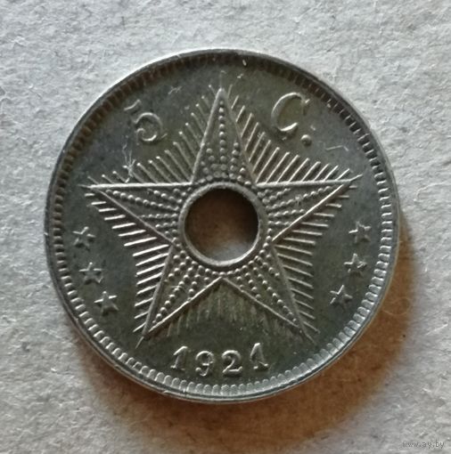 Бельгийское Конго, 5 сантим, 1921 год, KM# 17