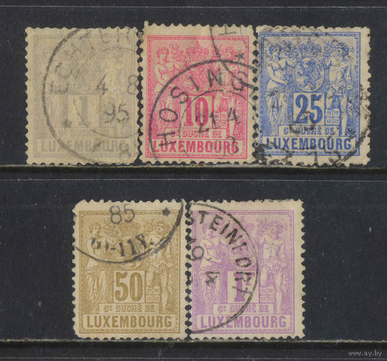 Люксембург 1882 Вып Сельское хозяйство и торговля Стандарт #45D,49А,52А,54B,55В