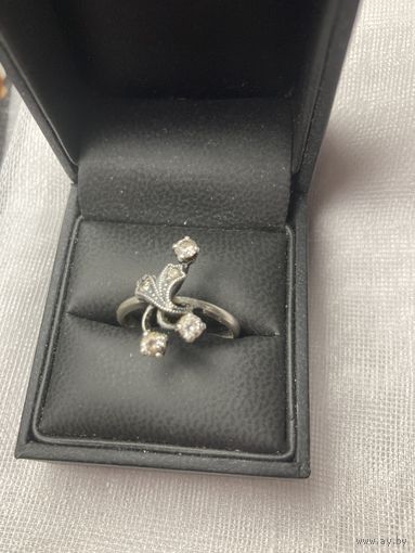 Кольцо из СССР Серебро Горный хрусталь? 875 звезда