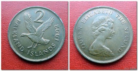 2 пенса 1992 года Фолклендские острова - из коллекции.