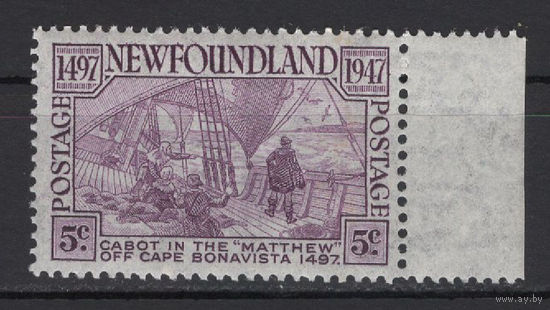 Ньюфаундленд /Newfoundland 1947** 450 лет открытия Ньюфаундленда, Джон Кабот у мыса Бонависта Mi#244