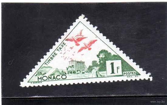 Монако. Ми-Р40. Птицы. Доплатная марка. Домашние голуби.Серия: Транспортные средства.1954.