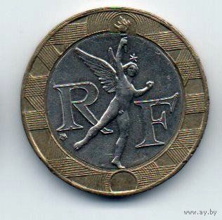 ФРАНЦУЗСКАЯ РЕСПУБЛИКА. 10 ФРАНКОВ 1989. ДЕЛЬФИН