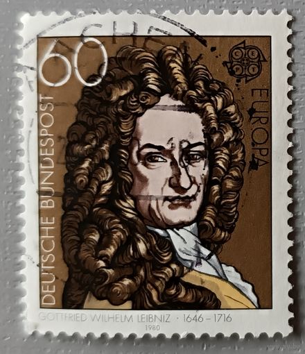 Вильгельм Лейбниц, математик, физик, философ, академик.  ГДР, 1980