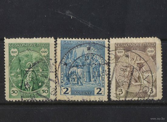 Чехословакия Респ 1929 1000-летие смерти короля Вацлава IV #283,285,286