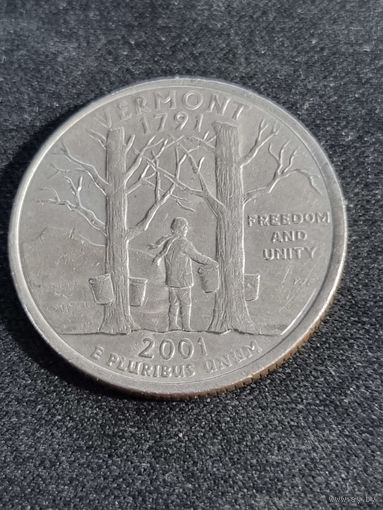 США 25 центов 2001 Вермонт D