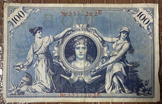 Банкнота 100 марок 1908 год. Германская империя.