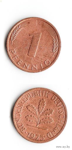 1 пфенниг Германия 1975 года(F)