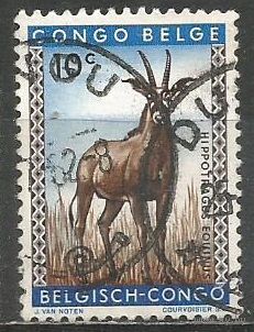 Бельгийское Конго. Лошадиная антилопа. 1959г. Mi#343.