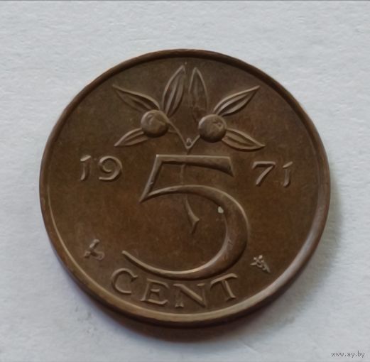 Нидерланды. 5 центов 1971 года.