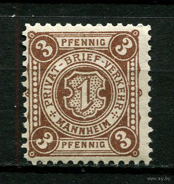 Германия - Мангейм - Местные марки - 1887 - Герб 3Pf - [Mi.5] - 1 марка. MNH.  (Лот 96CK)