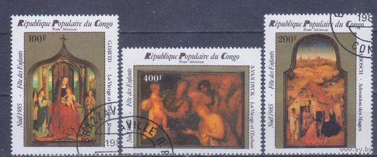 [485] Конго 1985. Искусство.Живопись.Рождество. Гашеная серия.