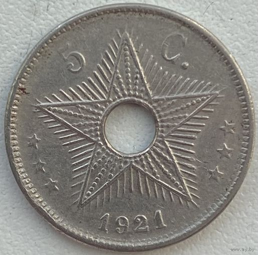 Бельгийское Конго 5 сантимов 1921 г.