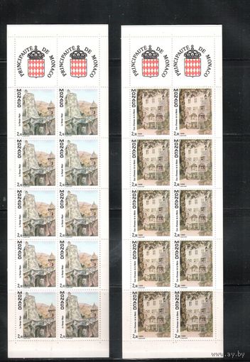 Монако-1990(Мих.МН-5-6)  **   , Архитектура, Живопись, 2 Буклета
