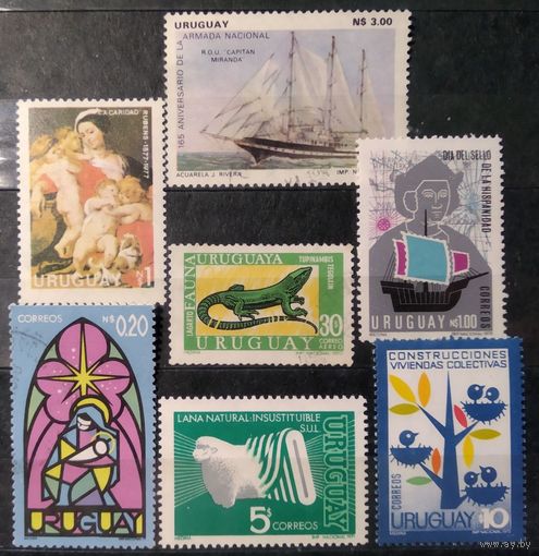 УРУГВАЙ \1415\ 1982-77-75.Рубенс-MNH.Парусник- гаш.Колумб-MNH