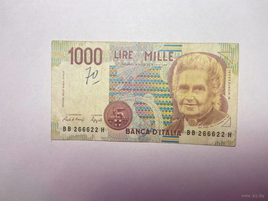 Италия 1000 лир 1990 год.-02