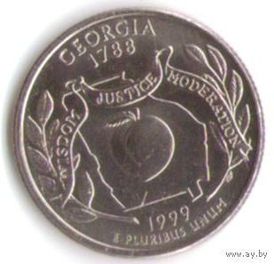 25 центов 1999 г. Джоржия серия Штаты и Территории Двор Р _UNC