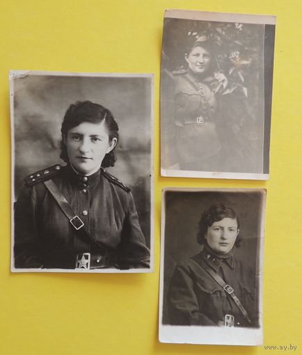 Фото "Офицер сан-мед. службы", еврейка, 1942-1945 гг., 3 шт.