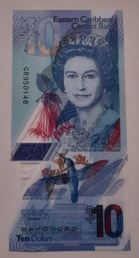 Восточные Карибы 10 долларов 2019 года UNС