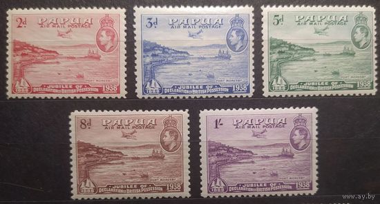 Британские колонии. Папуа 1938 г. SG158-162 полная серия MVLH
