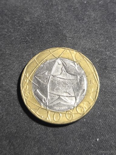 Италия 1000 лир 1998