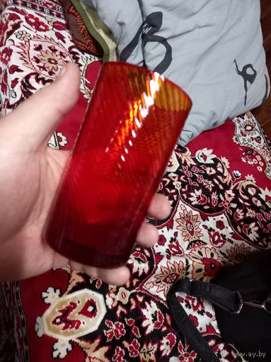 Стакан красное стекло СССР красивый