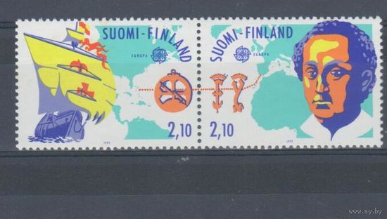 [413] Финляндия 1992.Европа.EUROPA.Парусник.Колумб. СЕРИЯ MNH