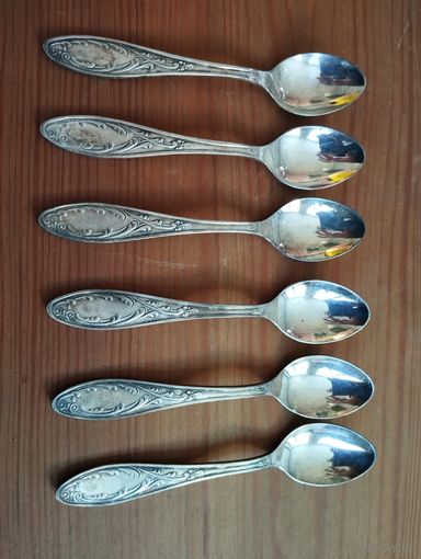 Ложки кофейные Пламя, мельхиор. Кольчугино, СССР