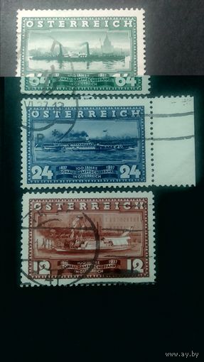Австрия \150ф\ 1937  Дунайское пароходство 100 лет. пароходы