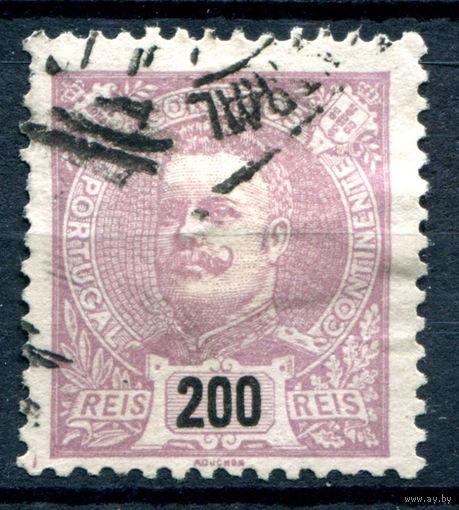 Португалия (Королевство) - 1895/96г. - Король Карлуш I, 200 R - 1 марка - гашёная [Mi 135]. #1-Po-15-A-1