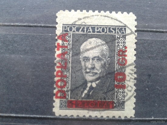 Польша, 1934. Доплатная марка, президент Мосцицкий, надпечатка