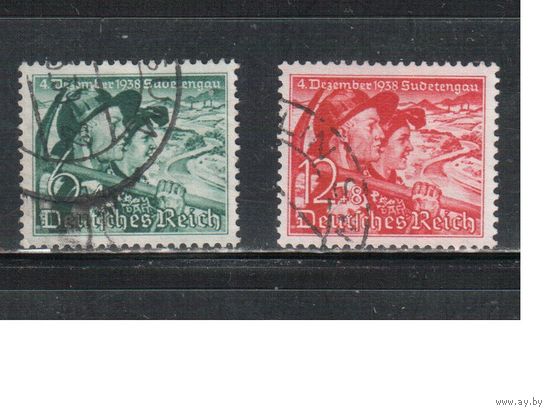 Германия(Рейх)-1938,(Мих.684-685)  гаш.  , Референдум в Судетах (полная серия)