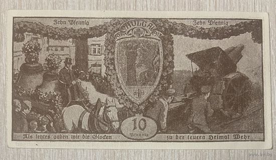 Нотгельд 10 пфеннигов 1920 год. Брауншвейг. Веймарская республика.