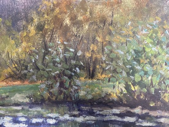 Пейзаж масло с рубля