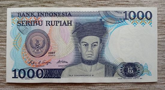 Werty71 Индонезия 1000 рупий 1987 UNC банкнота