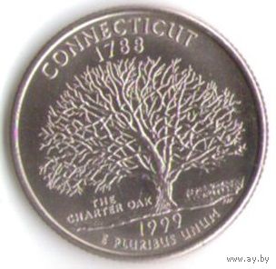25 центов 1999 г. Коннектикут серия Штаты и Территории Двор D _UNC
