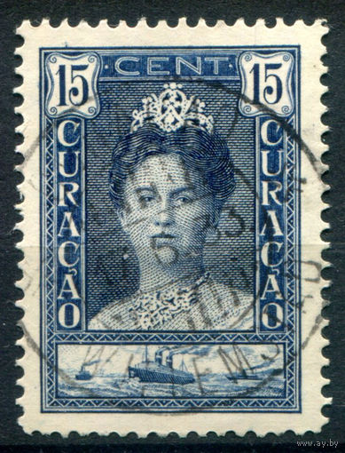 Нидерландские колонии - Кюрасао - 1928/30г. - 30 лет правления королевы Вильгельмины, 15 с - 1 марка - гашёная [Mi 97]. #3-WB-85-A-1
