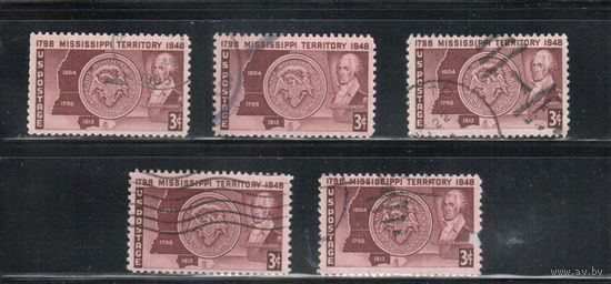 США-1948, (Мих.567), гаш.  , Штат Миссисипи(одиночка), цена за 1 м на выбор